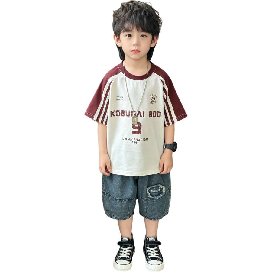 Lanza Kids Casual Sportswear Crew Neck Thin Stretch