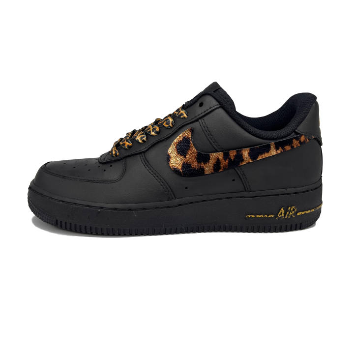 Nike Nike Air Force 1 Black Warrior Leather Low top Skateboard Shoes Unisex Black