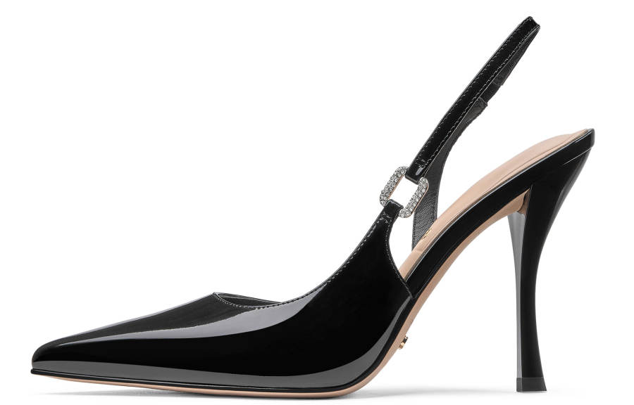 CHARLES&KEITH Small Ck Top Grain Cow Leather One Strap Sandals 10cm Women's