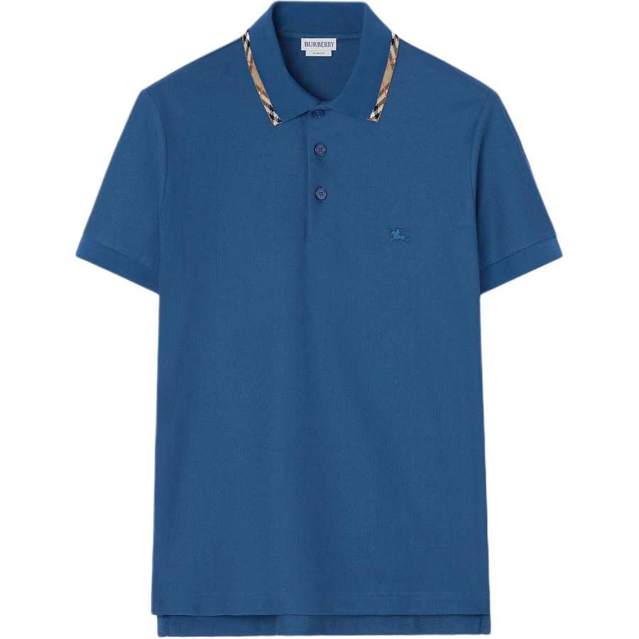 Burberry Polo Shirts Men's Blue Polo Collar Moderate Straight Fit