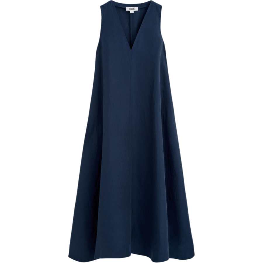 COS Sleeveless Dresses Women's Dark Blue V Neck Moderate