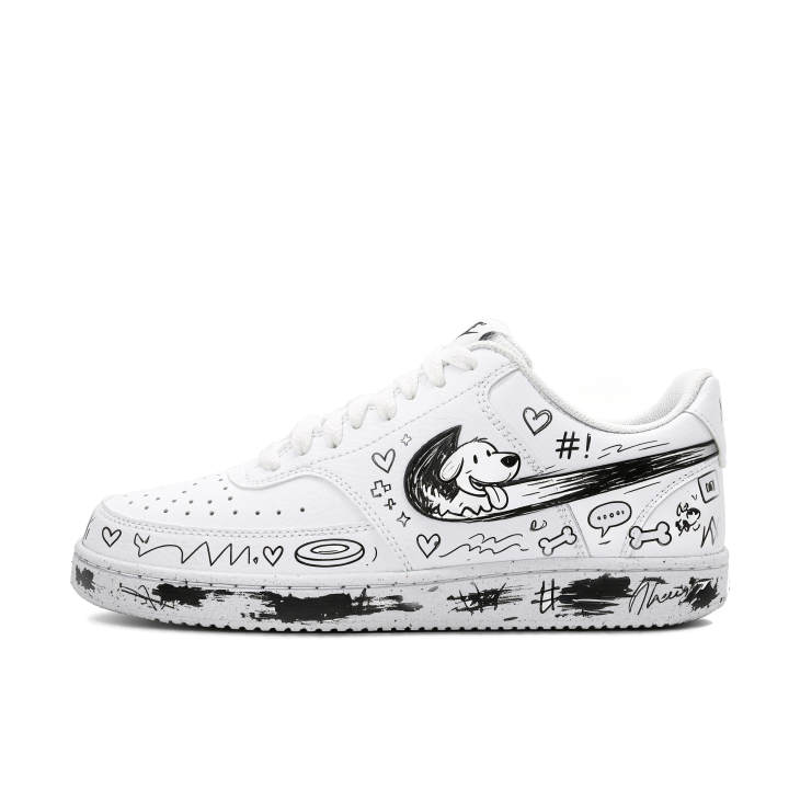 Nike Nike Court Vision 1 Made By Gale, Gale Black Leather Slip Resistant Abrasion Resistant Low top Skateboard Shoes Unisex