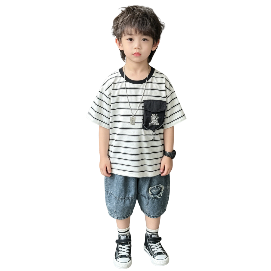 Lanza Kids Casual Sportswear Crew Neck Thin Stretch