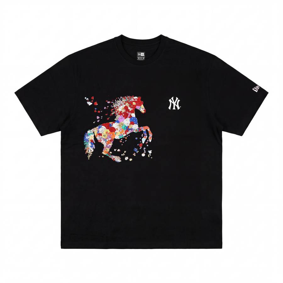 New Era T Shirts Unisex Black Crew Neck Moderate Straight Fit