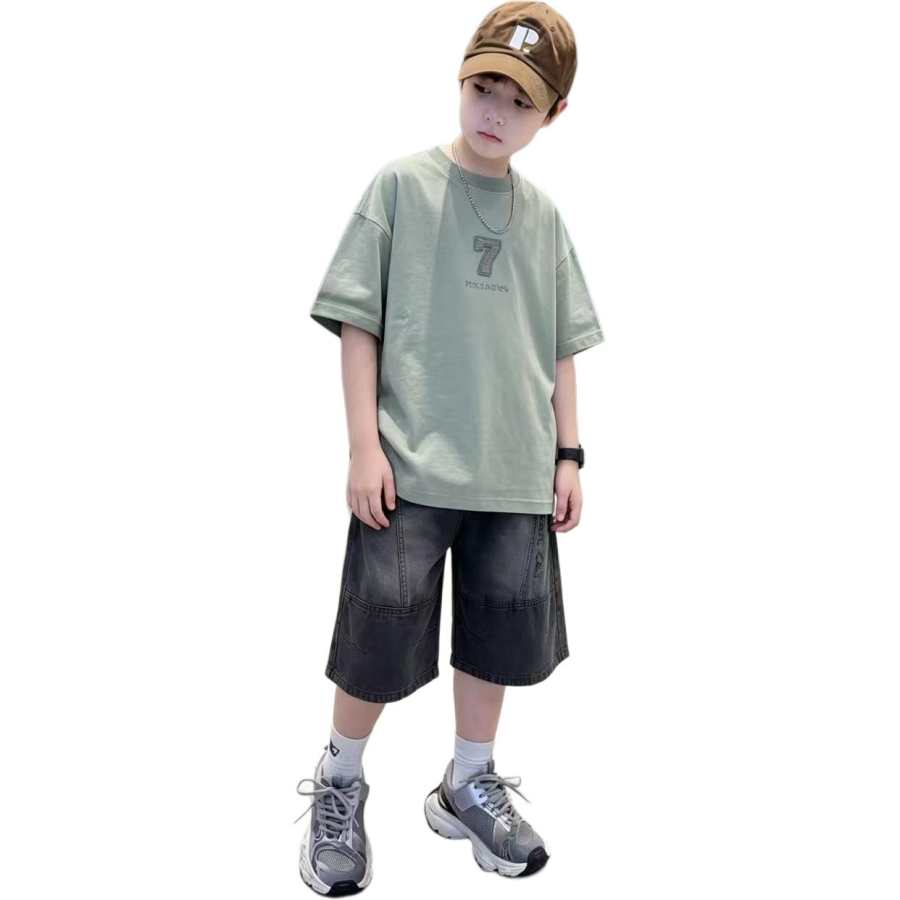 PLANDOO PLANDOO Kids T Shirts Crew Neck Thin Non Stretch