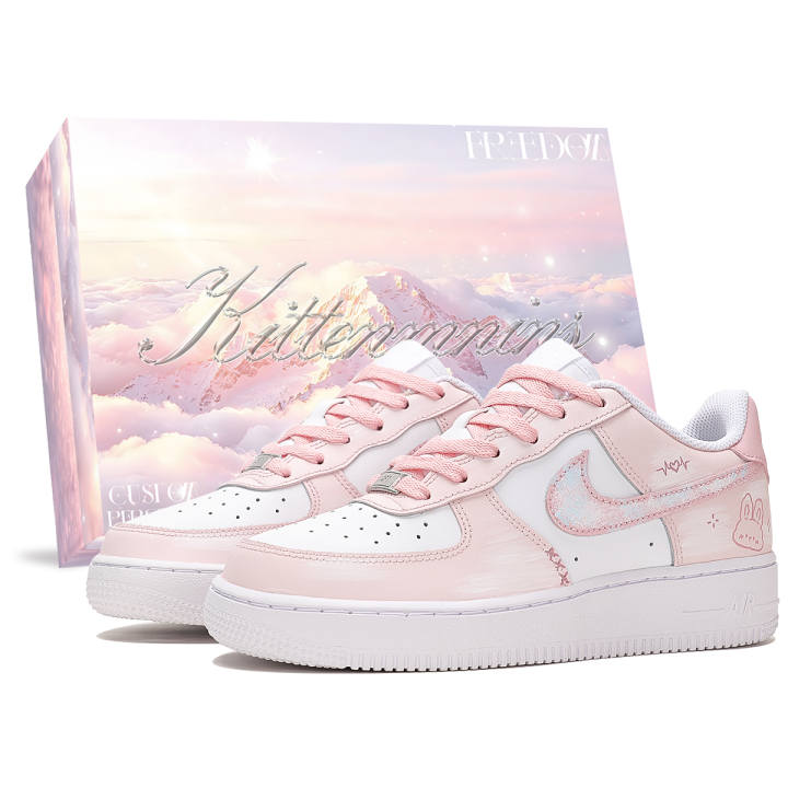 Nike Nike Air Force 1 Low top Skateboard Shoes Women's Pink White