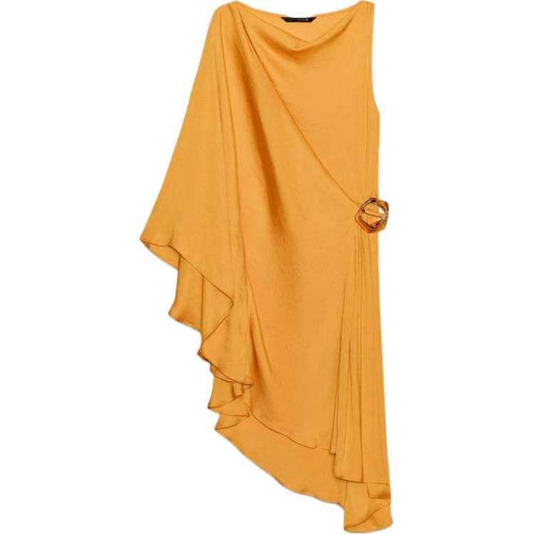 ZARA Coats Unisex Curry Crew Neck Moderate