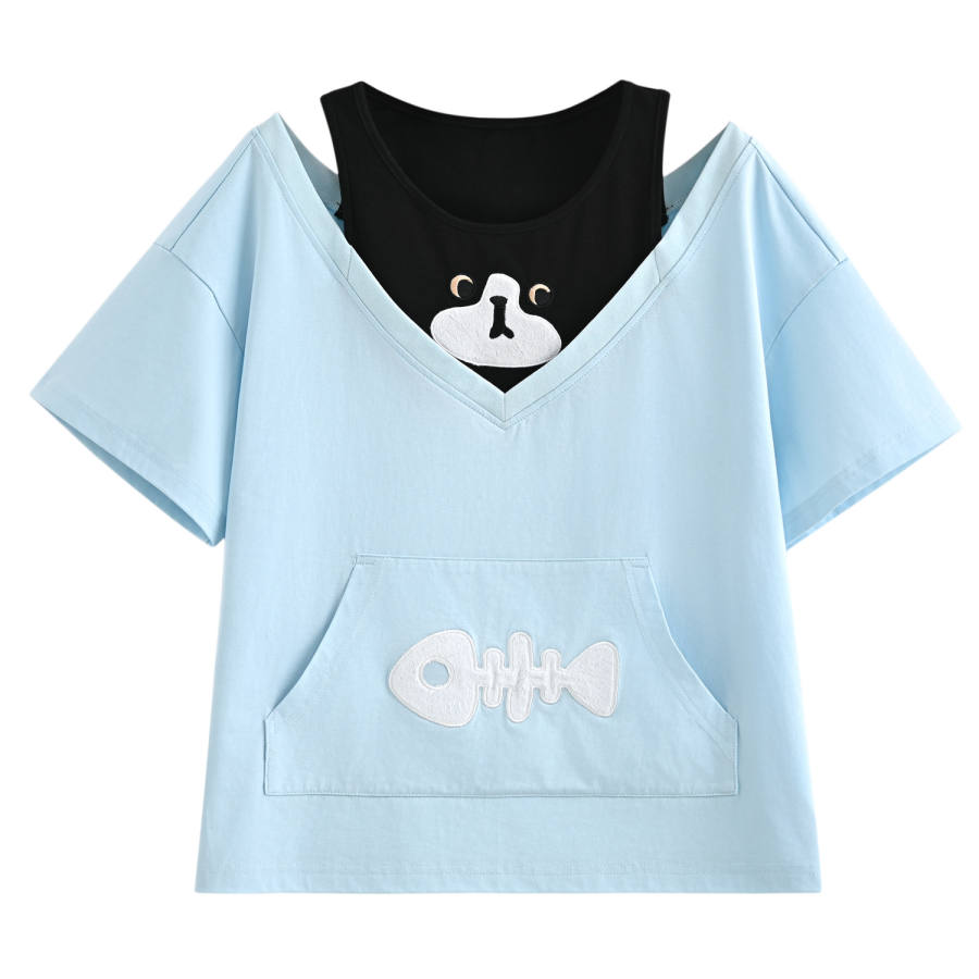 SNBL T Shirts Women's Blue Crew Neck Moderate