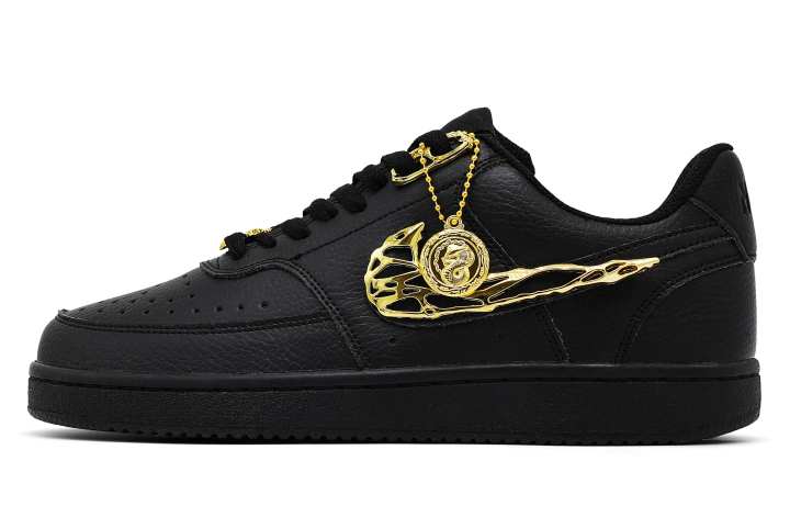 Nike Nike Court Vision 1 Skateboard Shoes Unisex Low Top Black/Gold