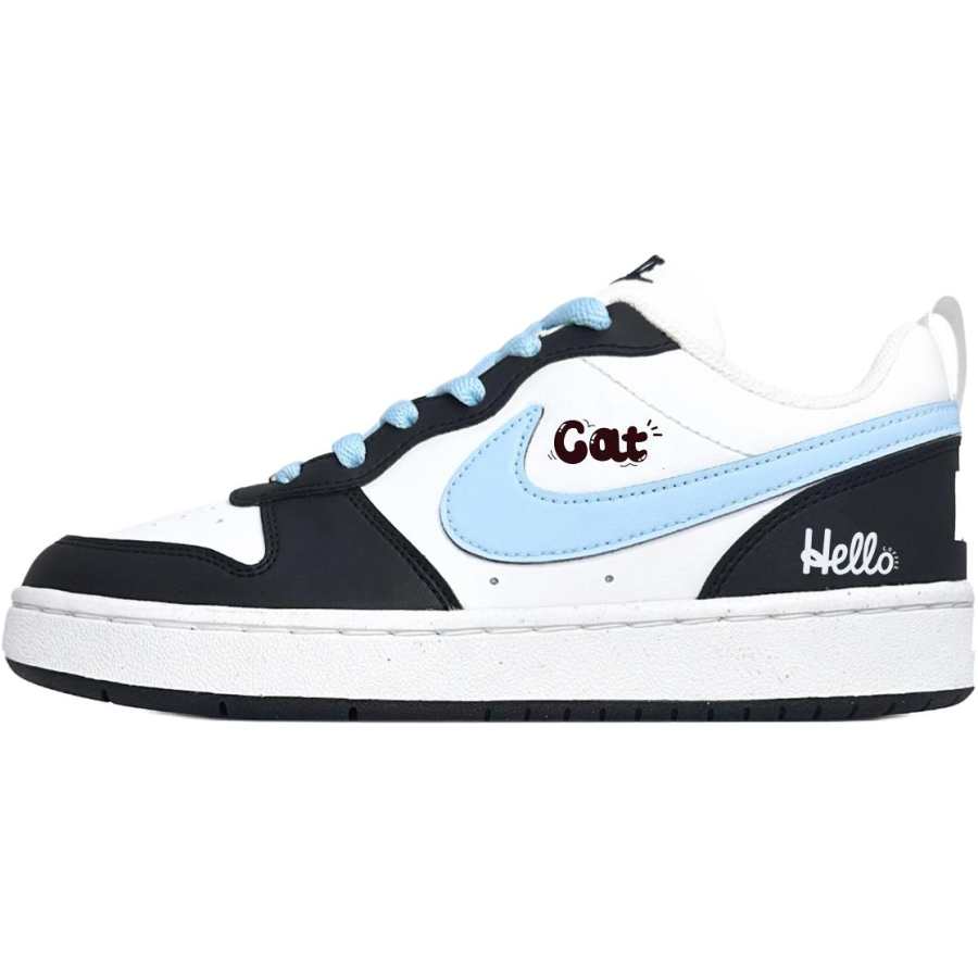 Nike Nike Court Borough Cushioning Abrasion Resistant Kids' Skateboarding Shoes Black Blue Teenagers