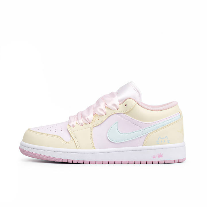 Jordan Jordan Air Jordan 1 Maris Sal Ice Cream Leather Slip Resistant Anti Kick Cushioning Abrasion Resistant Breathable