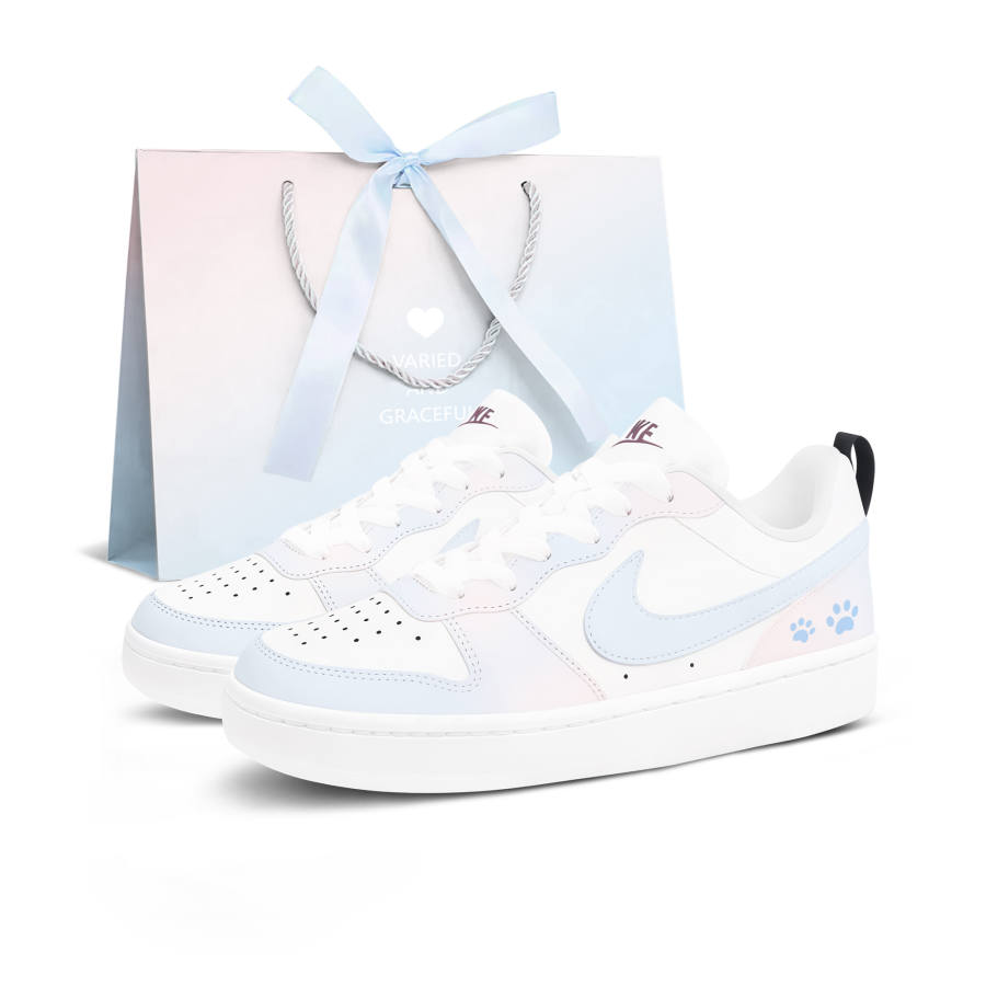 Nike Nike Court Borough Blue Meow Pink Trace Skateboard Shoes Women's Blue Pink