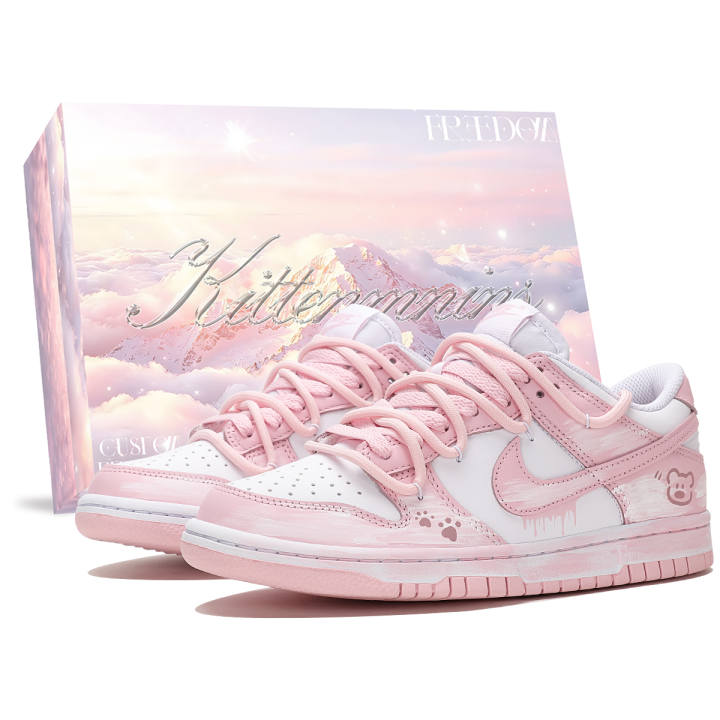 Nike Nike Dunk Low top Skateboard Shoes Women's Pink White