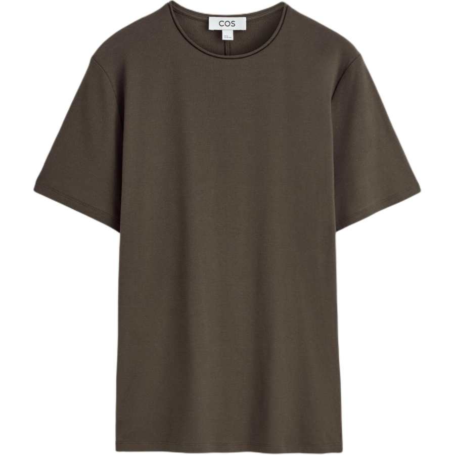 COS T Shirts Men's Dark Brown Crew Neck