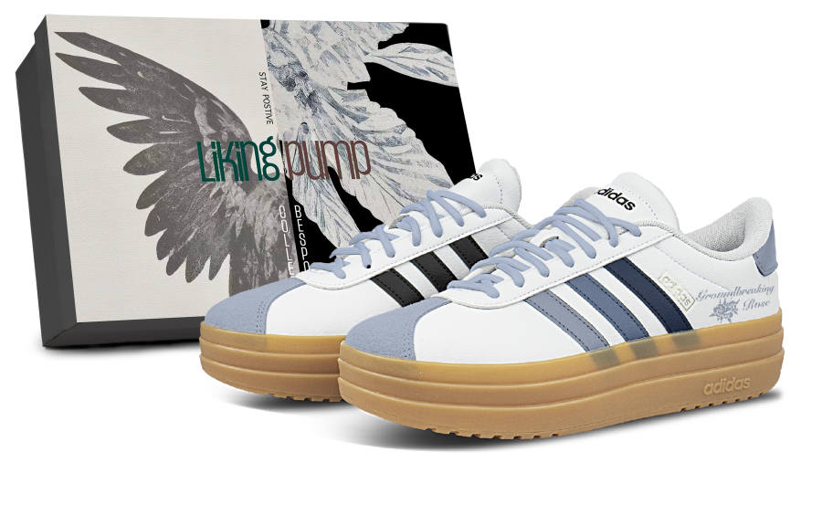 Adidas Adidas VL Court Bold Coverage Cushioning Abrasion Resistant Low top Skateboard Shoes Women's Sea Salt Blue
