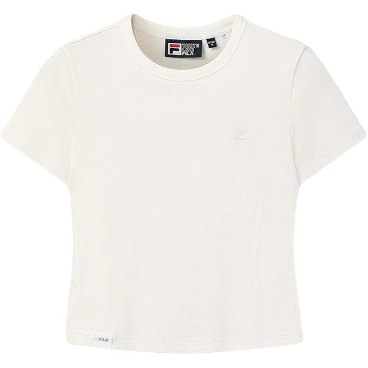 FILA T Shirts Women's Cloud White Crew Neck Moderate