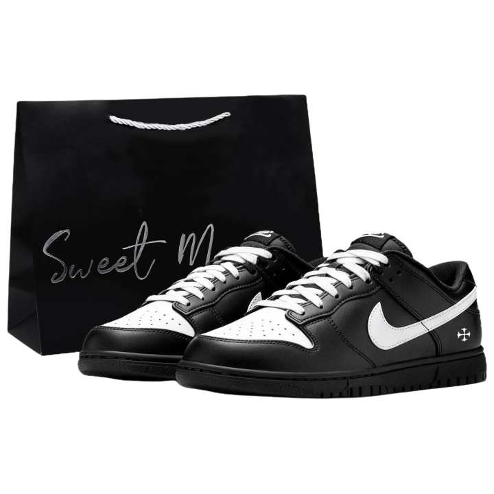 Nike Nike Dunk White Blade Black Soul Leather Abrasion Resistant Low top Casual Skate Shoes Unisex Black White