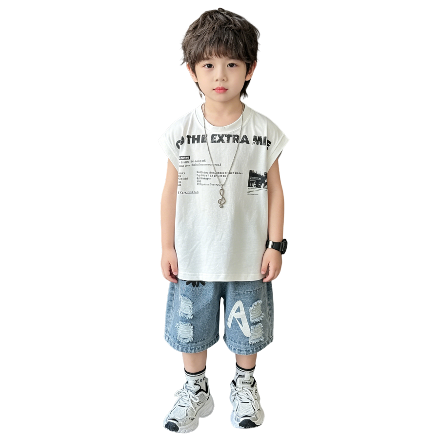 Lanza Kids Casual Sportswear Crew Neck Thin Stretch