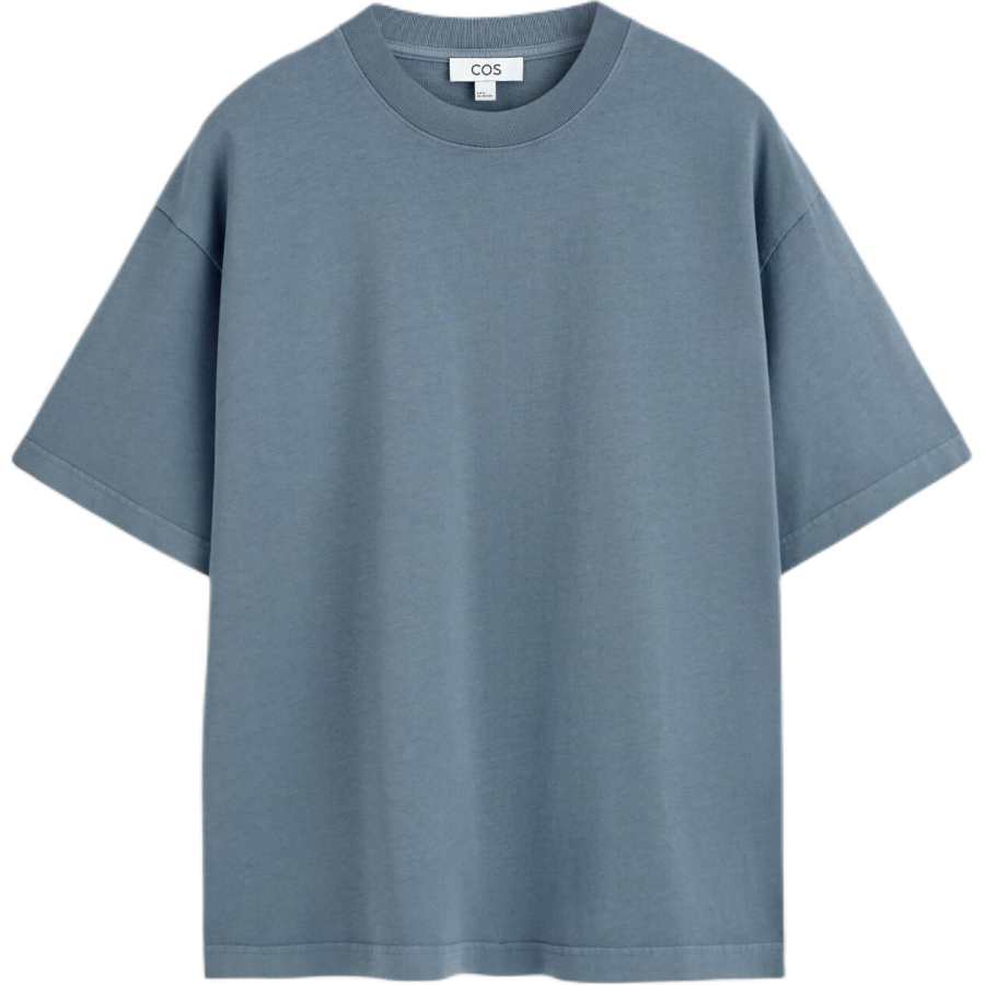 COS T Shirts Men's Steel Blue Crew Neck