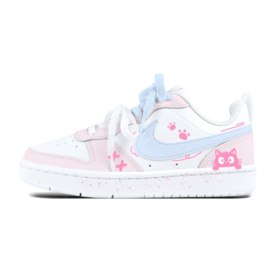 Nike Nike Court Borough Pink Meow Blue Hook Kids' Skateboarding Shoes Teenagers