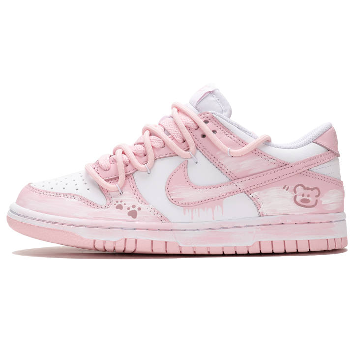 Nike Nike Dunk Abrasion Resistant Low top Skateboard Shoes Women's Pink White