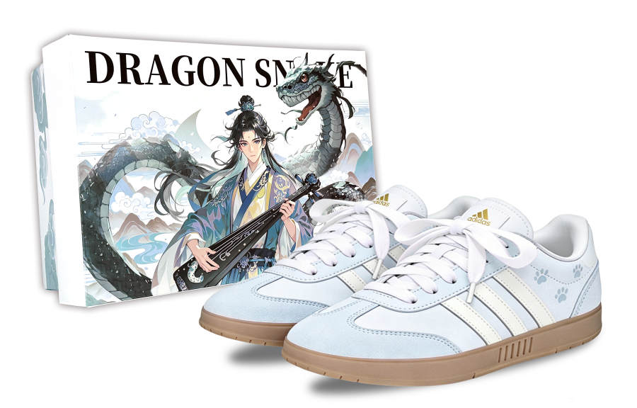 Adidas Adidas Gradas Fairyland, Blue Claw Journal, Special Packaging Low top Skateboard Shoes Unisex Light Blue