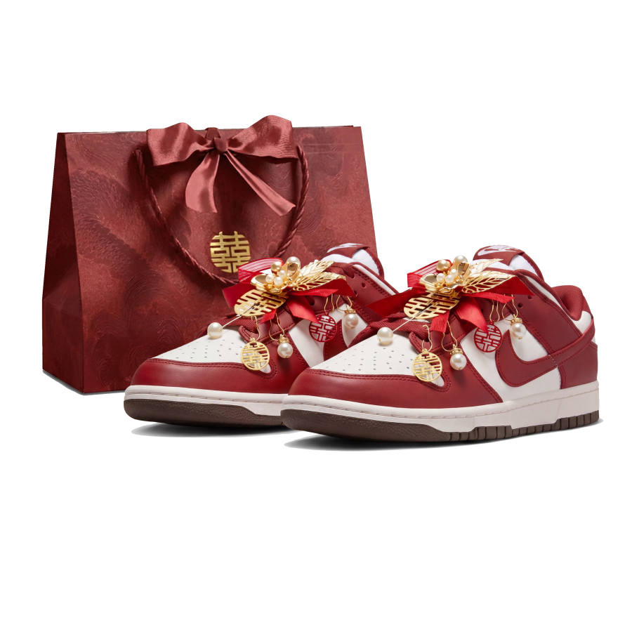 Nike Nike Dunk Wedding Shoes, Love Forever, New Chinese Style, Chinese Style Low top Skateboard Shoes Unisex Red