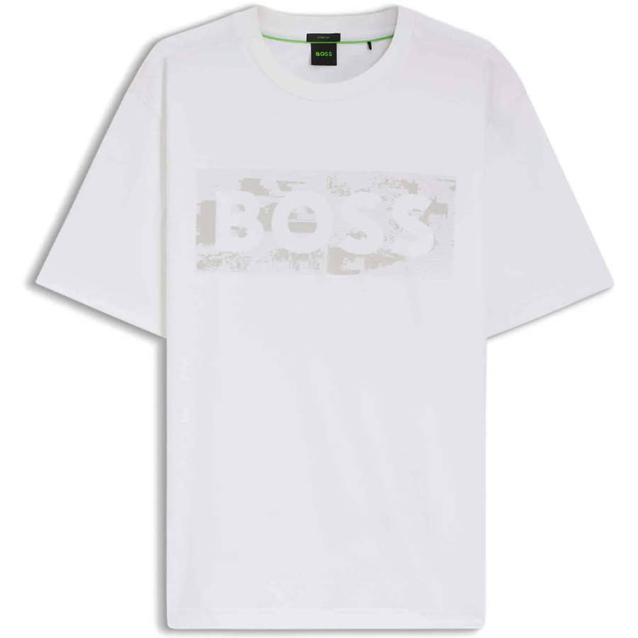 HUGO BOSS T Shirts Men's White Crew Neck Moderate Straight Fit