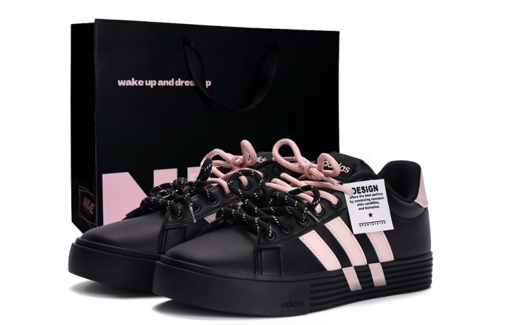 Adidas Adidas Daily 4.0 Coverage Slip Resistant Cushioning Low top Skateboard Shoes Unisex Black Pink