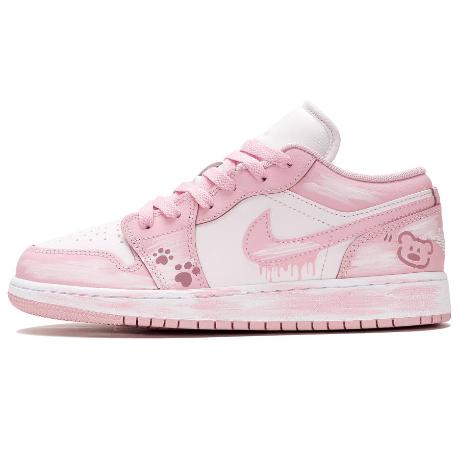 Jordan Jordan Air Jordan 1 Children's Basketball Shoes Pink White Unisex