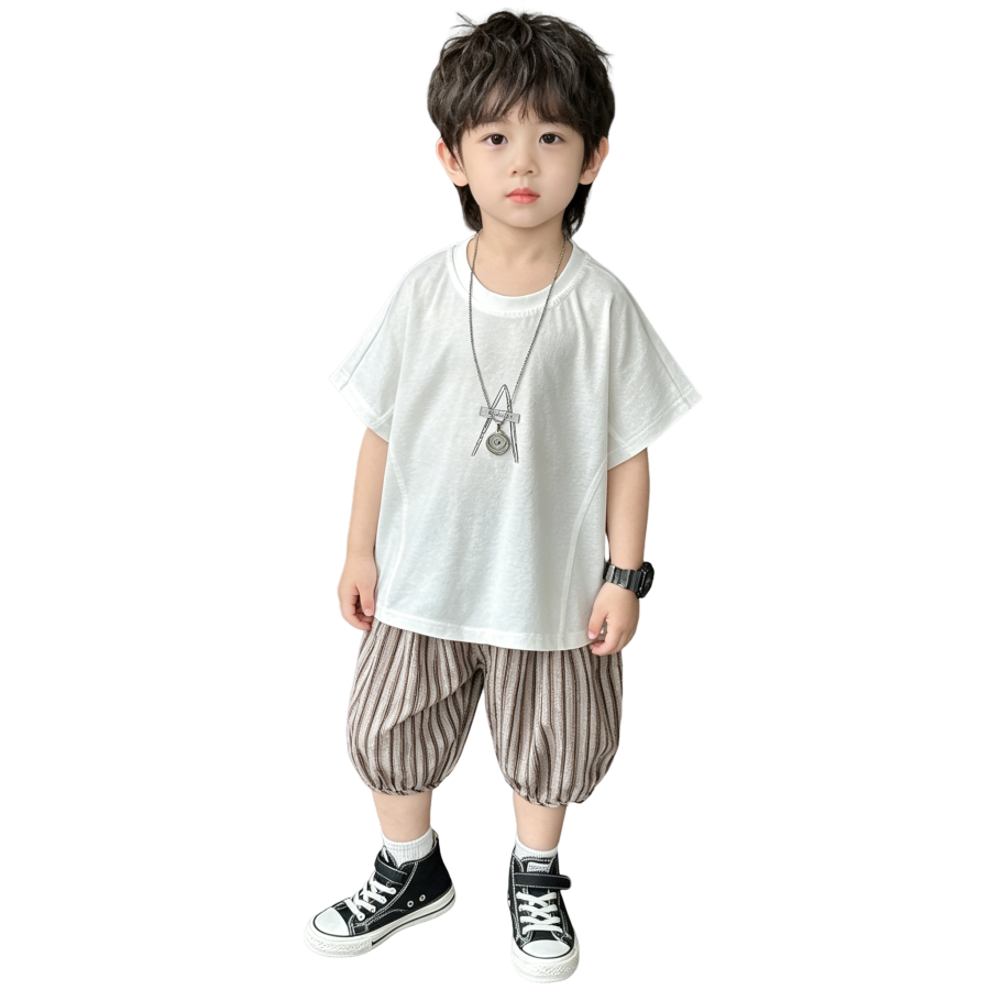 Lanza Kids Casual Sportswear Crew Neck Thin Stretch