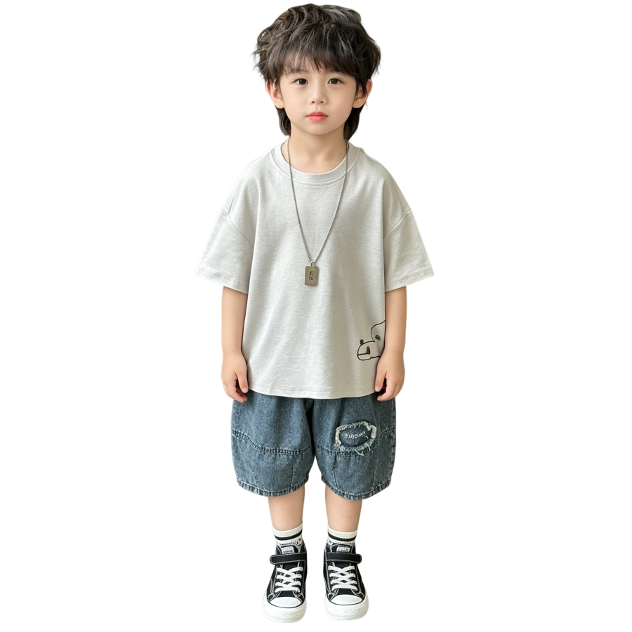 Lanza Kids Casual Sportswear Crew Neck Thin Stretch