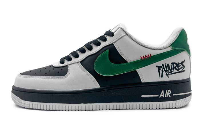 Nike Nike Air Force 1 White Shadow Graffiti Artificial Leather, Leather Low top Skateboard Shoes Men's White Green Black