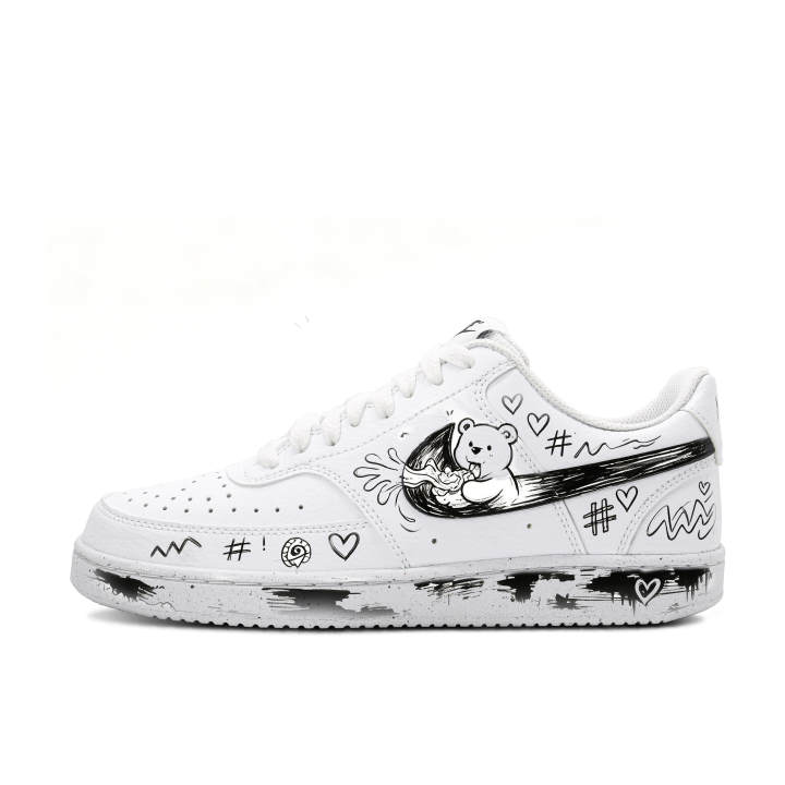 Nike Nike Court Vision 1 Daojisi Manufacturing, Honey Jar Bear Leather Slip Resistant Abrasion Resistant Low top