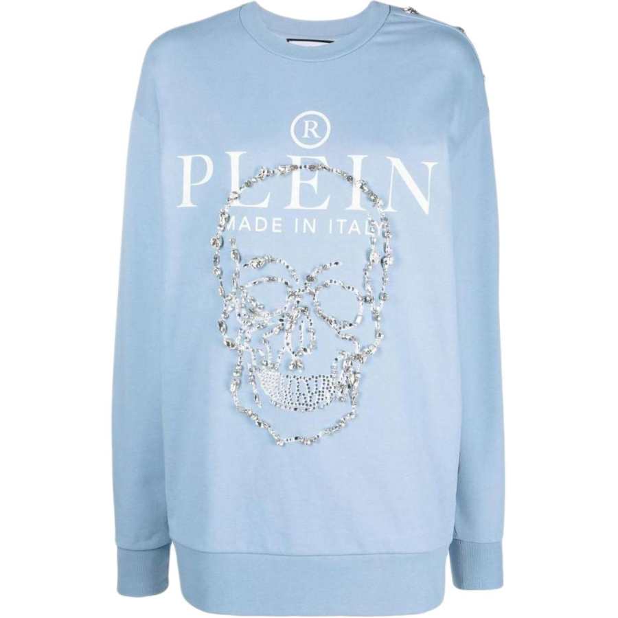 PHILIPP PLEIN Sweatshirts Women's Light Blue Crew Neck Moderate