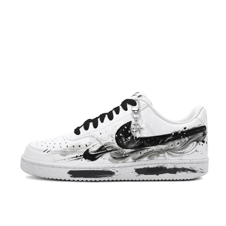 Nike Nike Court Vision 1 Made By Daoji, Ink Dyed Galaxy Leather Slip Resistant Abrasion Resistant Low top Skateboard Shoes