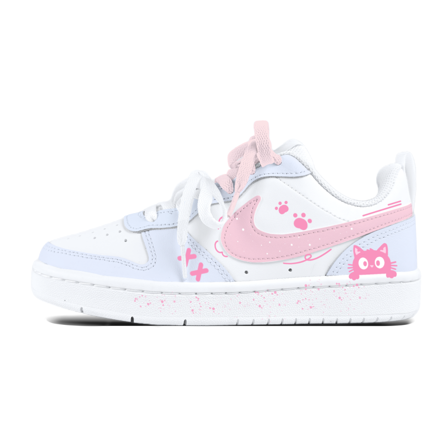 Nike Nike Court Borough Pink Meow Blue Face Kids' Skateboarding Shoes Teenagers