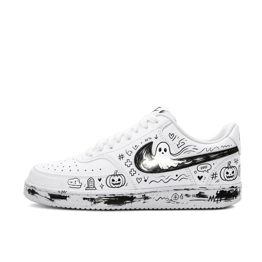 Nike Nike Court Vision 1 Daojis Creation, Ghost Shadow Leather Slip Resistant Abrasion Resistant Low top Skateboard Shoes
