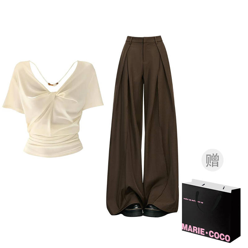 MARIE·COCO Casual Suits Women's V Neck Moderate
