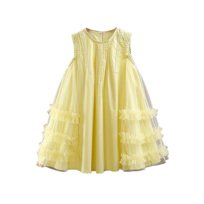 YALU Grade School Dresses Crew Neck Moderate Midi Skirt