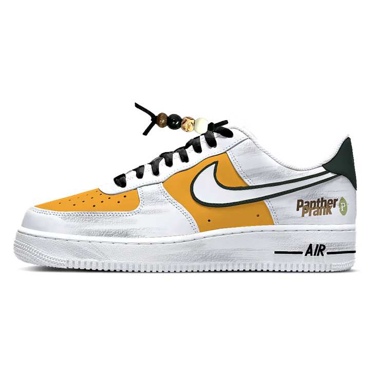 Nike Nike Air Force 1 Leather Cushioning Abrasion Resistant Low top Skateboard Shoes Unisex White Yellow