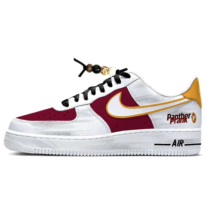 Nike Nike Air Force 1 Leather Cushioning Abrasion Resistant Low top Skateboard Shoes Unisex Red White Yellow