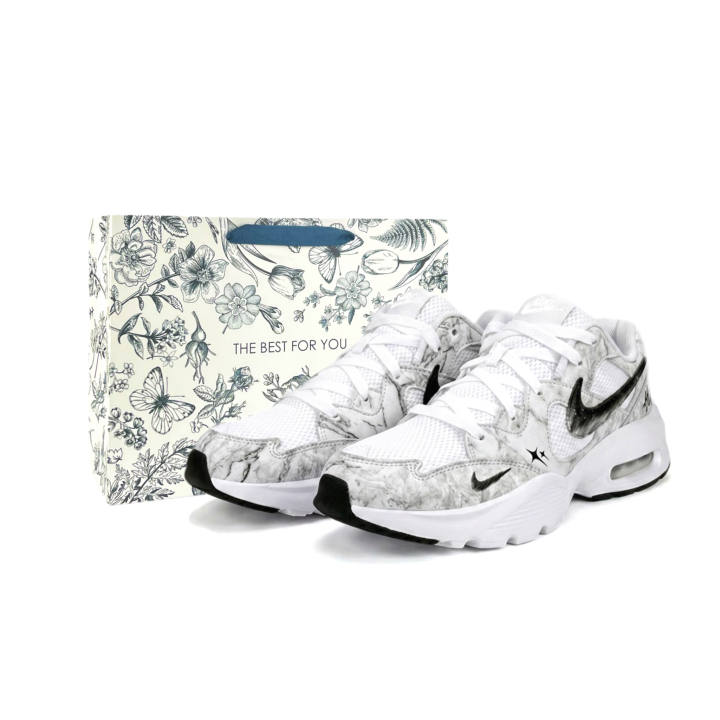 Nike Nike Air Max Fusion Cushioning Slip Resistant Abrasion Resistant Lightweight Low top Running Shoes Men's White Black