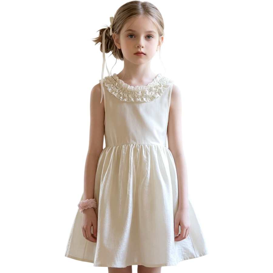 YALU Grade School Dresses Crew Neck Moderate Midi Skirt