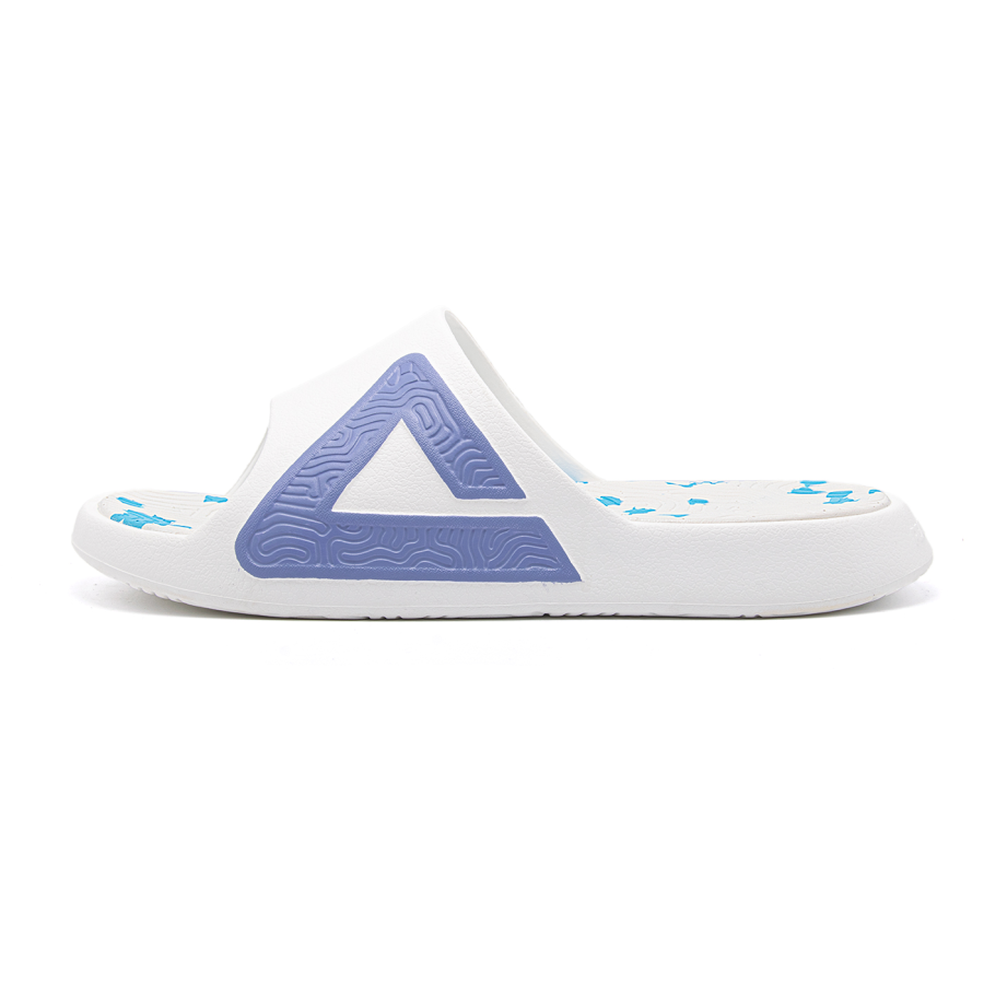 PEAK Taichi Classic Slippers Quiet Slip Resistant Odor Resistant Slide Slippers Men's Milk White Blue/Purple
