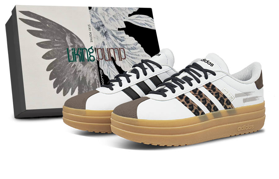Adidas Adidas VL Court Bold Platform Women's Shoes Height Increasing Low top Skateboard Shoes Women's Black White