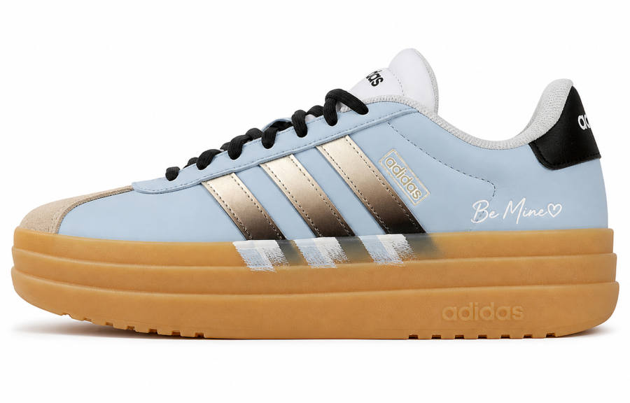 Adidas Adidas VL Court Bold Heart Signal Low top Skateboard Shoes Women's Light Blue