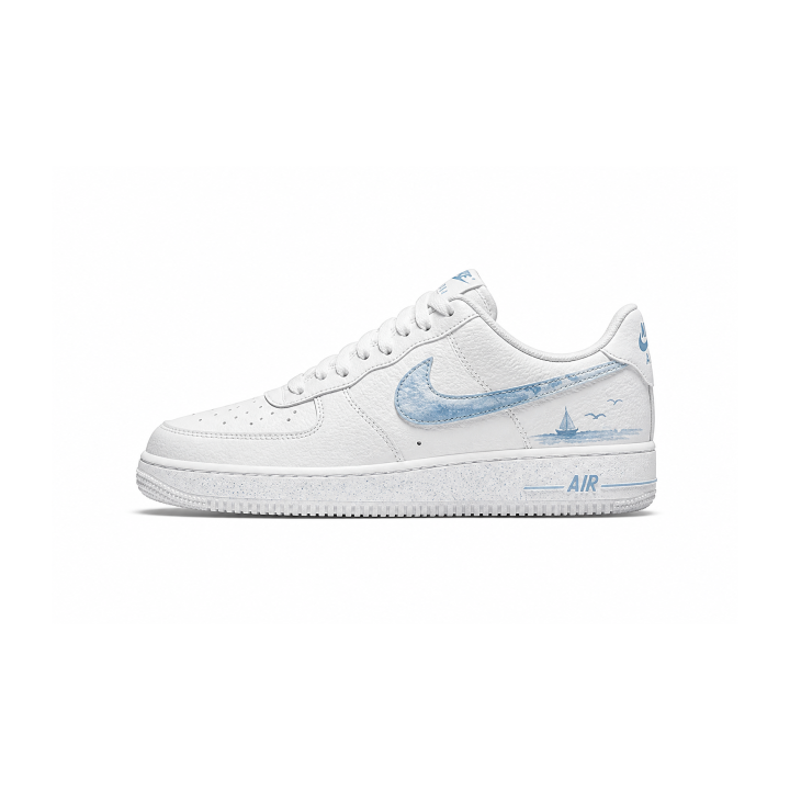 Nike Nike Air Force 1 Singularity, Summer Breeze Low top Skateboard Shoes Unisex White Blue