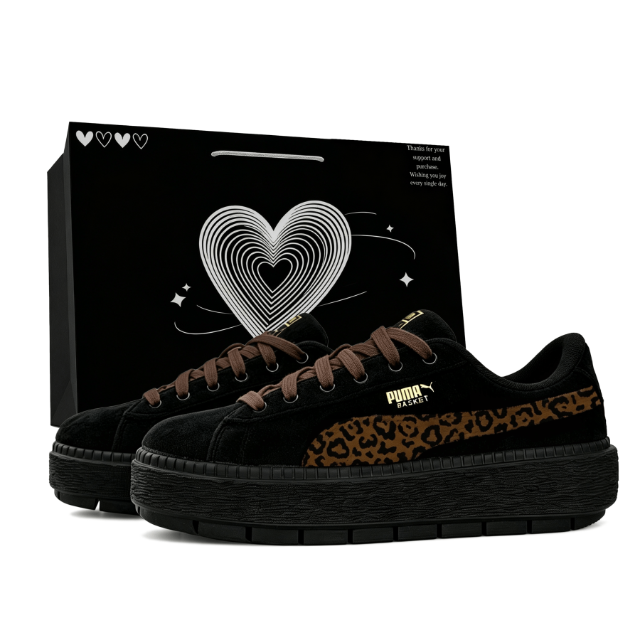 PUMA Platform Trace Slip Resistant Cushioning Abrasion Resistant Height Increasing Low top Skateboard Shoes Women's