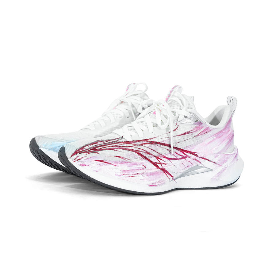 Li-Ning Li Ning Red Hare 9 PRO Cushioning Slip Resistant Rebound Low top Casual Running Shoes Unisex Pink Blue Mismatched